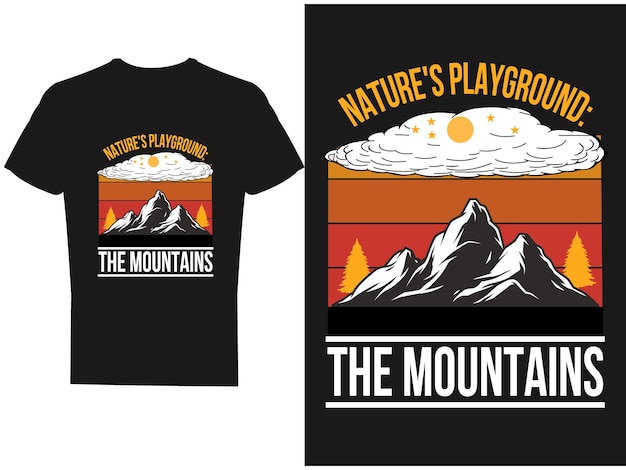 Diseño de camiseta de montaña