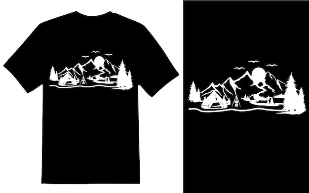 Vector diseño de camiseta de montaña