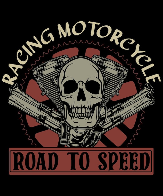 Diseño de camiseta de motocicleta de carreras de carretera a velocidad