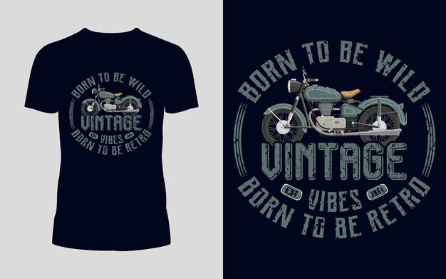 Vector diseño de camiseta de motocicleta retro vintage