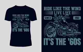 Vector diseño de camiseta de motocicleta retro vintage