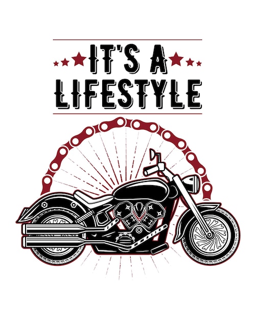 Diseño de camiseta de motocicleta