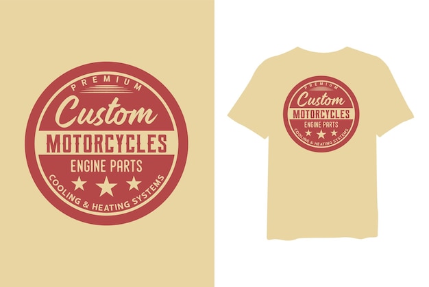 Diseño de camiseta de motocicletas personalizadas para tipografía elegante y ropa de moda