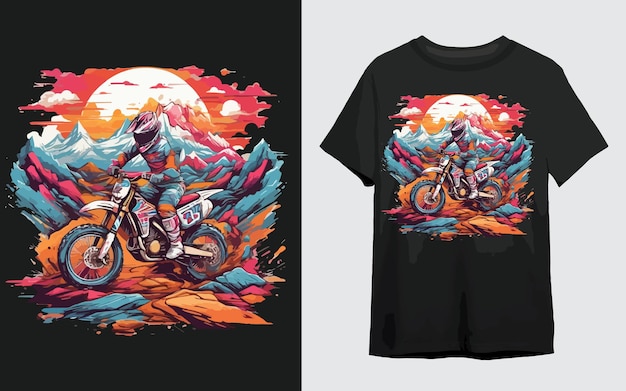 Vector diseño de camiseta de motociclista