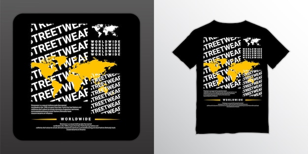 Diseño de camiseta mundial, apto para serigrafía, chaquetas y otros.