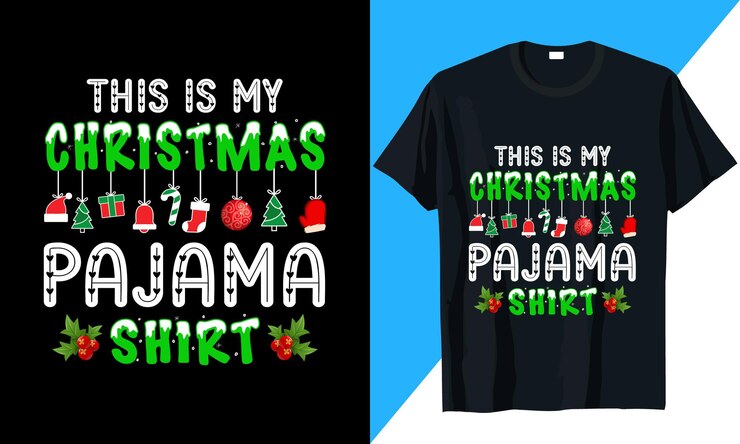 Diseño de camiseta de Navidad Esta es mi camiseta de pijama de Navidad