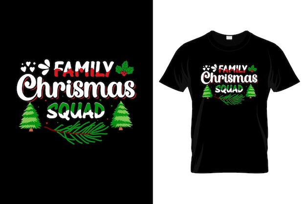 Diseño de camiseta de Navidad de escuadrón de Navidad familiar.