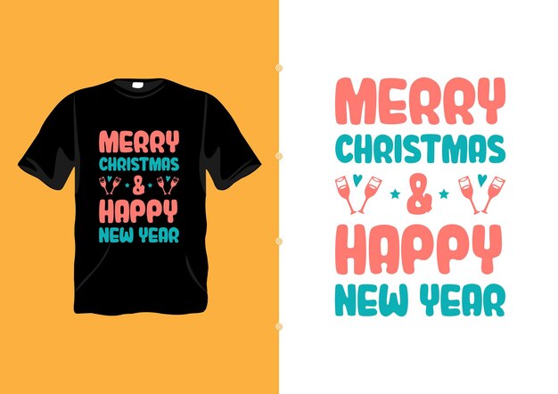 Diseño de camiseta de Navidad Feliz Navidad Feliz Año Nuevo