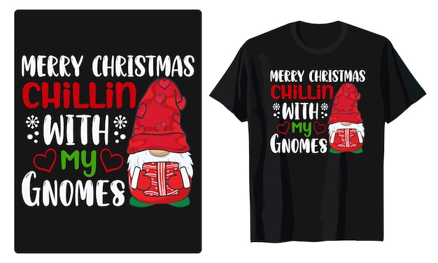 Diseño de camiseta de navidad de gnomos navideños