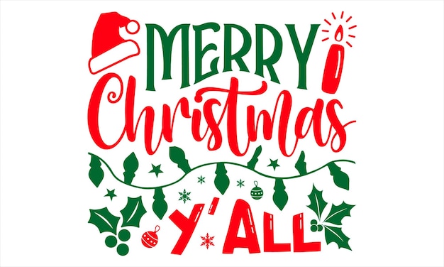 Diseño de camiseta de Navidad Ilustración de vector de caligrafía hecha a mano para impresiones en carteles de tarjetas de bolsas