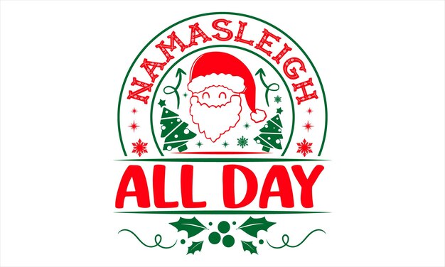 Diseño de camiseta de Navidad Ilustración de vector de caligrafía hecha a mano para impresiones en carteles de tarjetas de bolsas