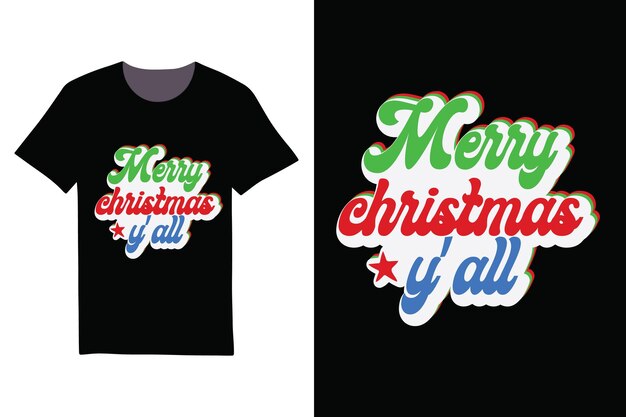 Diseño de camiseta de Navidad retro, Feliz Navidad a todos