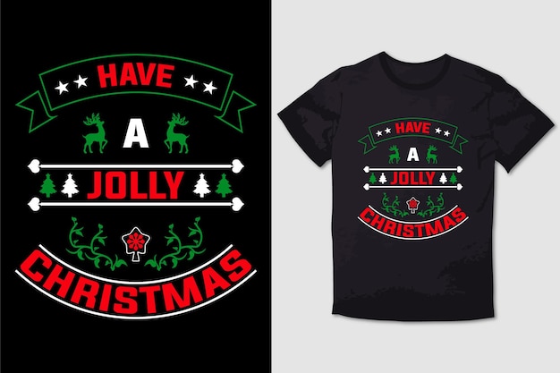 Diseño de camiseta de navidad tenga una navidad alegre