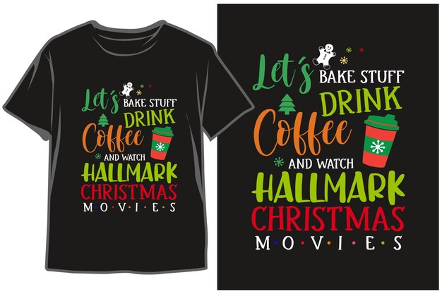 Diseño de camiseta navideña Camiseta de bebidas navideñas