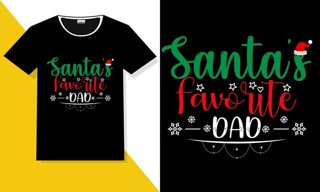 Diseño de camiseta navideña o camiseta de tipografía navideña