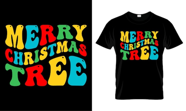 Diseño de camiseta navideña retro diseño gráfico navideño ondulado