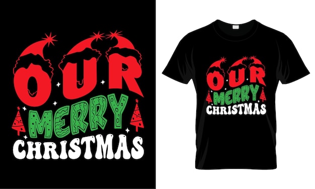 Diseño de camiseta navideña retro diseño gráfico navideño ondulado