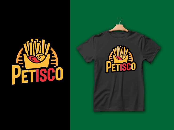 un diseño de camiseta negra con una imagen de un perro en él