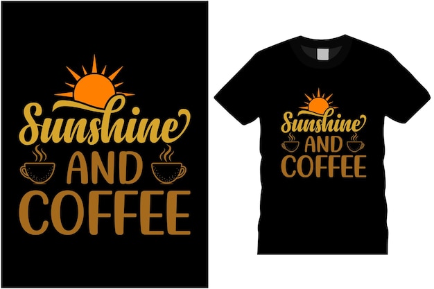 diseño de camiseta negra de sol y café