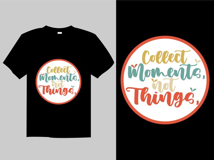 Un diseño de camiseta negra con tipografía