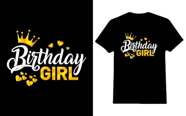 Diseño de camiseta de niña de cumpleaños.