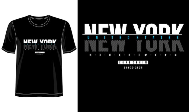 diseño de camiseta nueva york tipografía de letras