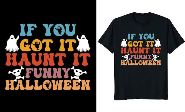 Diseño de camiseta ondulada retro de Halloween
