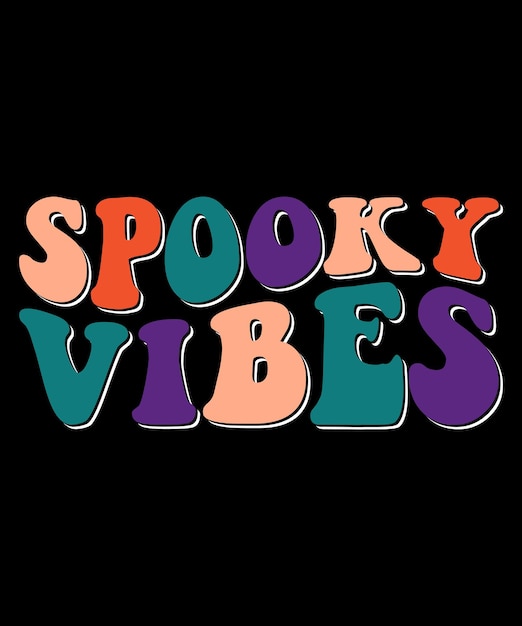 Diseño de camiseta ondulada retro de halloween