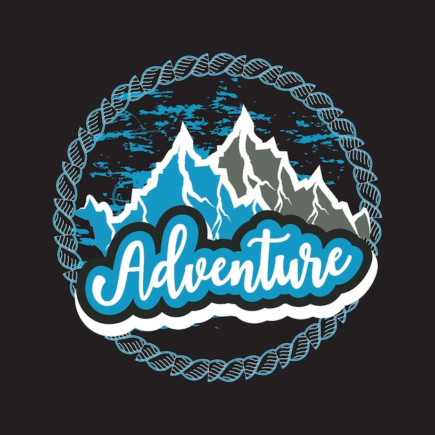 Diseño de camiseta oscura de aventura