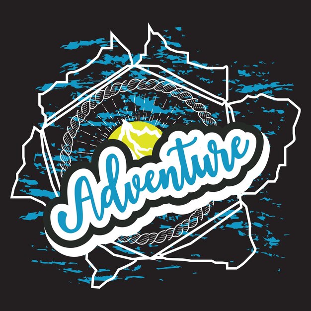 Diseño de camiseta oscura de aventura