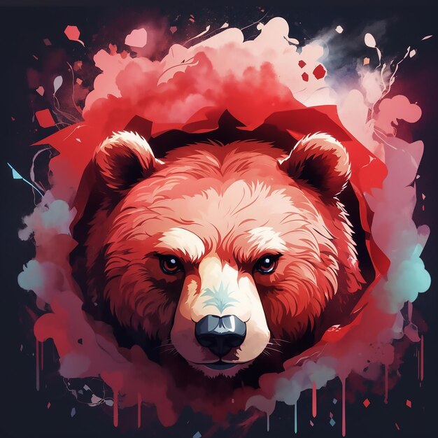 Diseño de camiseta de oso malvado.