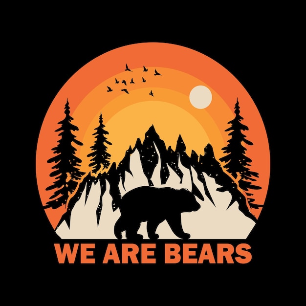 diseño de camiseta de oso