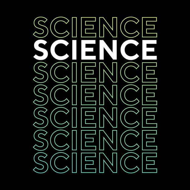 Diseño de camiseta de palabra relacionada con libro de efecto de texto de tipografía profesional de ciencia