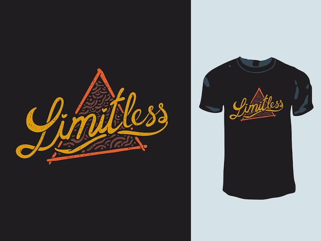 Vector diseño de camiseta de palabras de triángulo ilimitado.