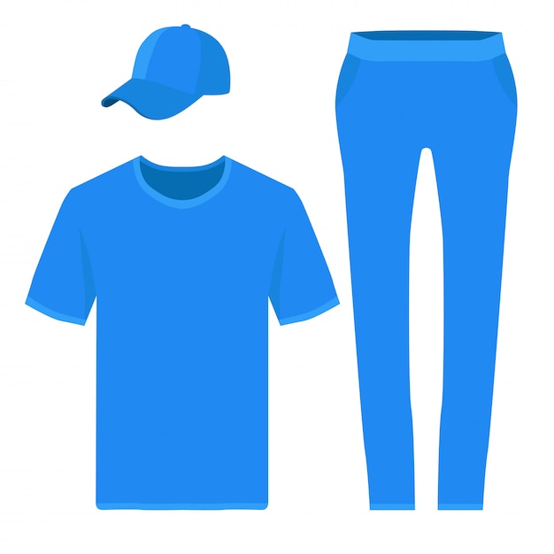 Diseño de camiseta, pantalón y gorra de béisbol.