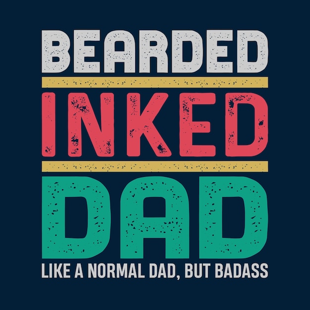 Diseño de camiseta de papá entintado con barba