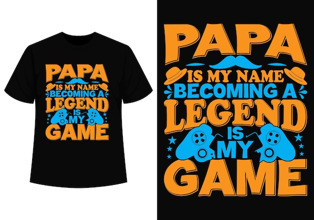 Diseño de camiseta de papá es mi nombre