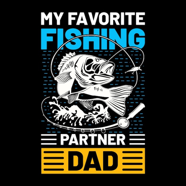 Diseño de camiseta de papá de mi compañero de pesca favorito