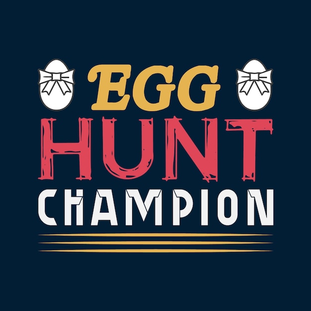 Diseño de camiseta de pascua campeón de caza de huevos