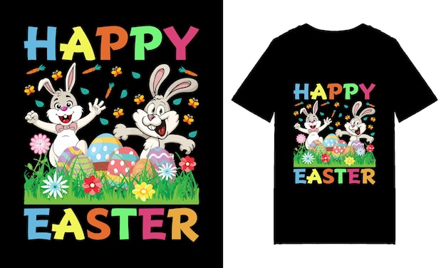 Diseño de camiseta de Pascua de conejito