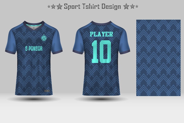 Diseño de camiseta de patrón geométrico abstracto de maqueta de camiseta de deporte de fútbol