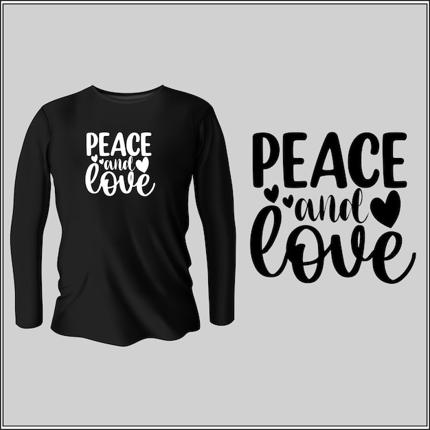 diseño de camiseta de paz y amor con vector