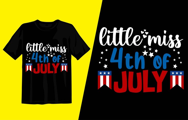 El diseño de la camiseta de la pequeña señorita del 4 de julio