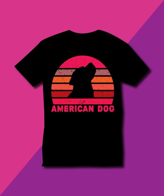 Diseño de camiseta de perro americano