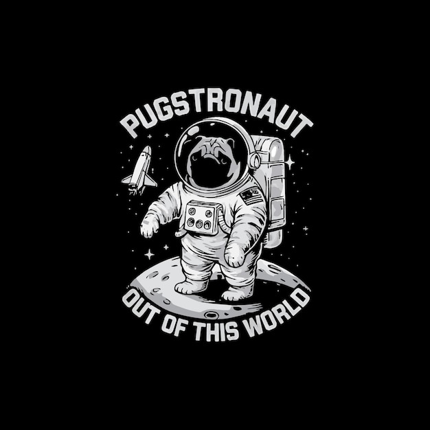 Diseño de la camiseta del perro astronauta