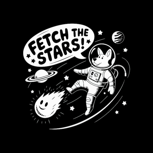 Diseño de la camiseta del perro astronauta