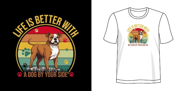 Vector diseño de camiseta de perro diseño de camiña de perro