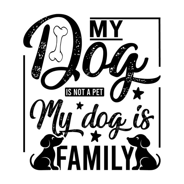 Vector diseño de camiseta de perro con letras