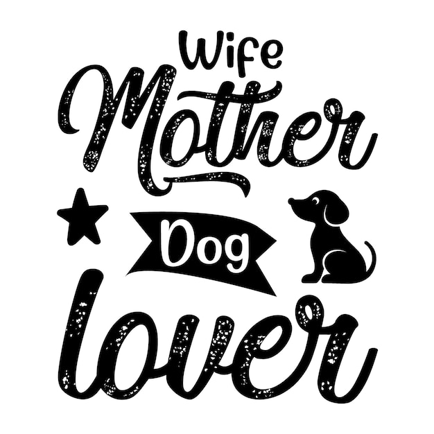 Vector diseño de camiseta de perro con letras