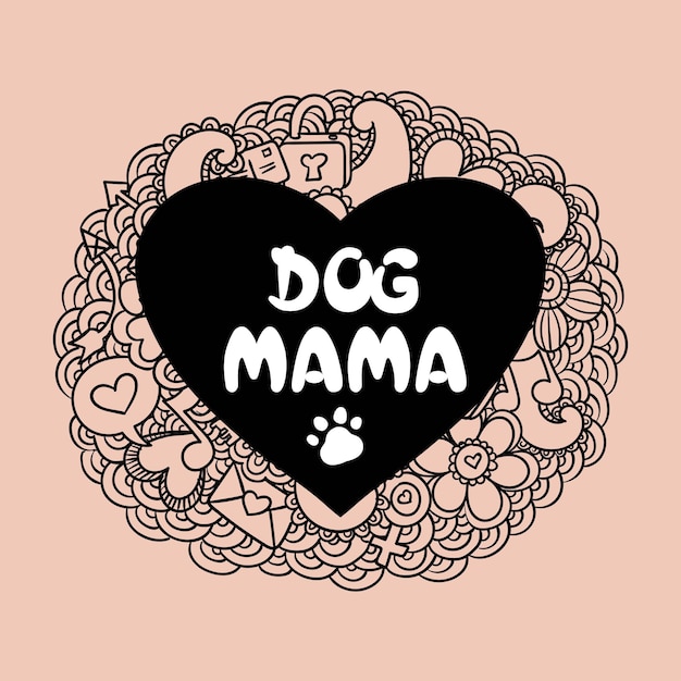 Vector diseño de camiseta de perro mamá perro